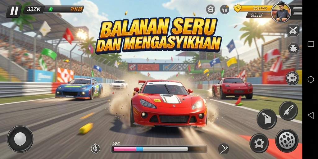 Gameplay Racing intens dan seru di 33ZK.