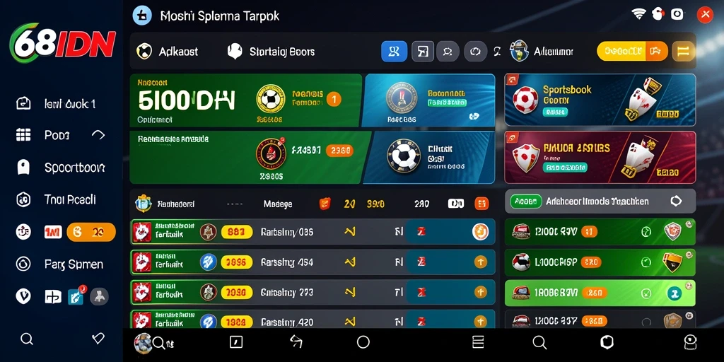 Tampilan antarmuka Sportsbook 68IDN yang menarik dan mudah digunakan.