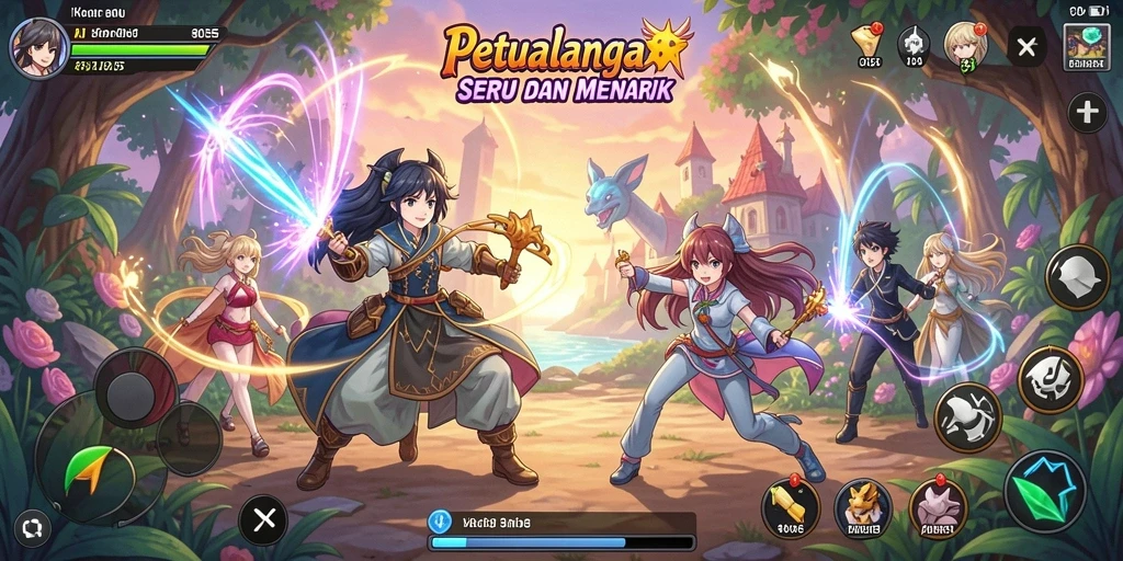 Tampilan gameplay seru di dunia Anime 8055.
