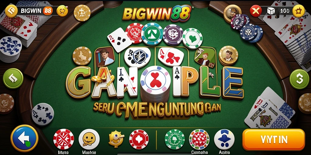 Tampilan gameplay Gaple yang seru dan interaktif di BIGWIN88.