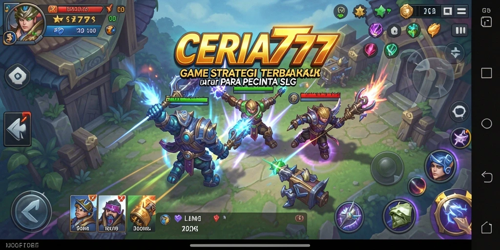 Screenshot utama CERIA777 menampilkan gameplay seru SLG.