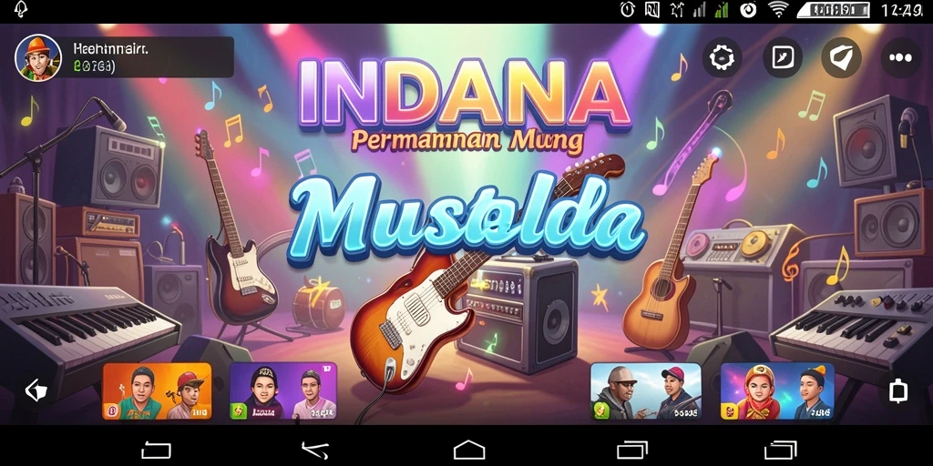 Tampilan gameplay INDAAA yang menampilkan keseruan permainan musik.