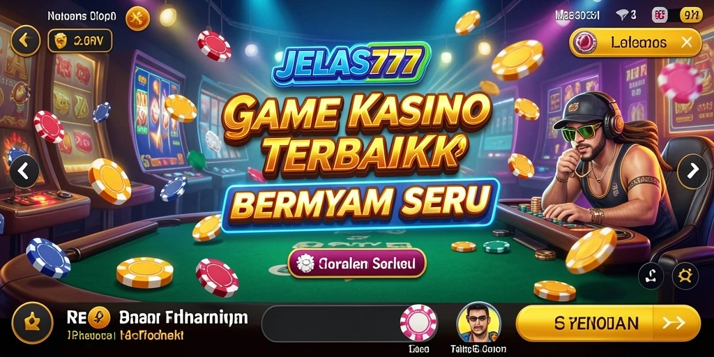 Menampilkan gameplay mendebarkan dari permainan Kasino JELAS777.