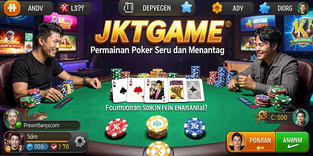 Screenshot gameplay poker yang mendebarkan di JKTGAME.