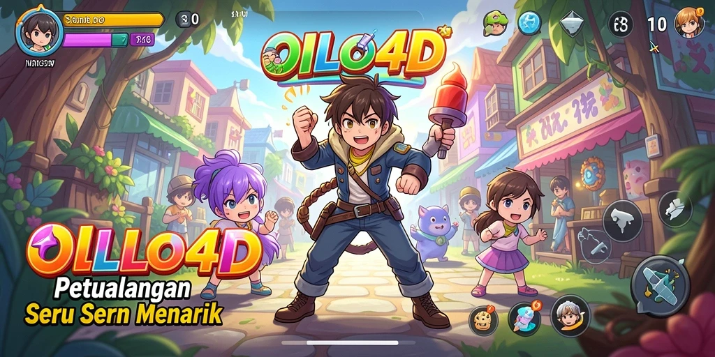 Screenshot gameplay OLLO4D yang menampilkan karakter anime dalam pertempuran.
