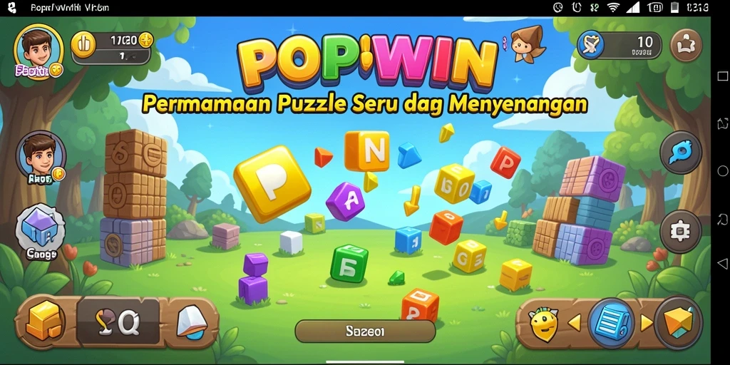 Tampilan layar permainan POPWIN yang menarik dan penuh warna.