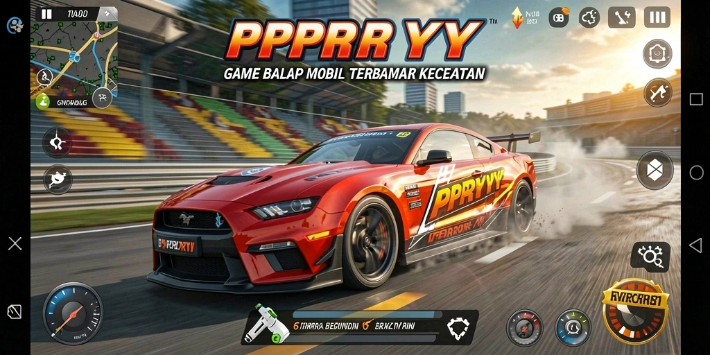 Tampilan gameplay seru di trek balap PPRRYY.