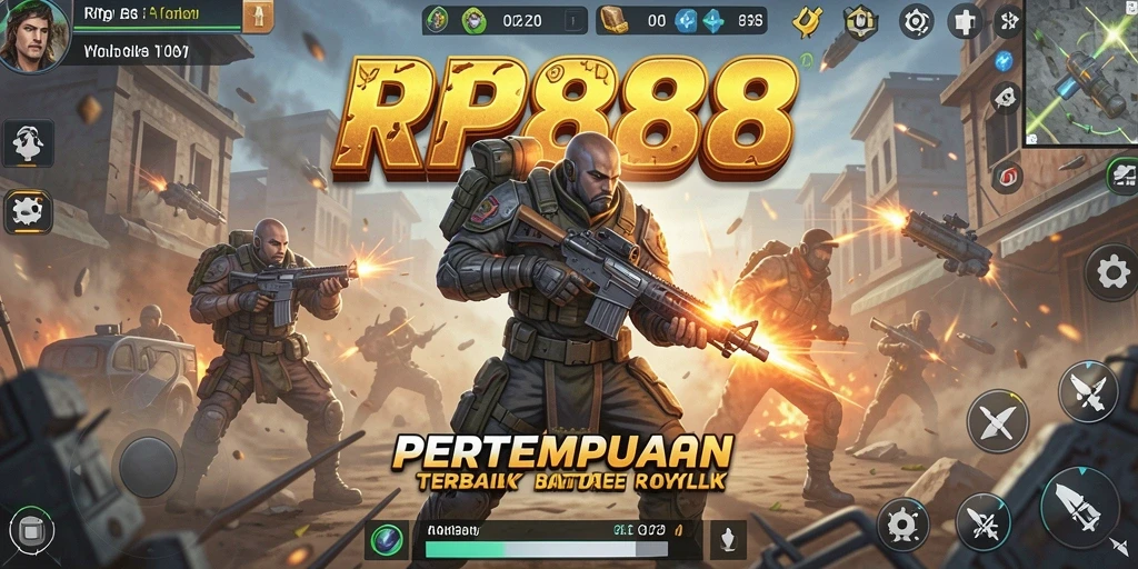 Screenshot dari gameplay Battle Royale yang intens di RP888.
