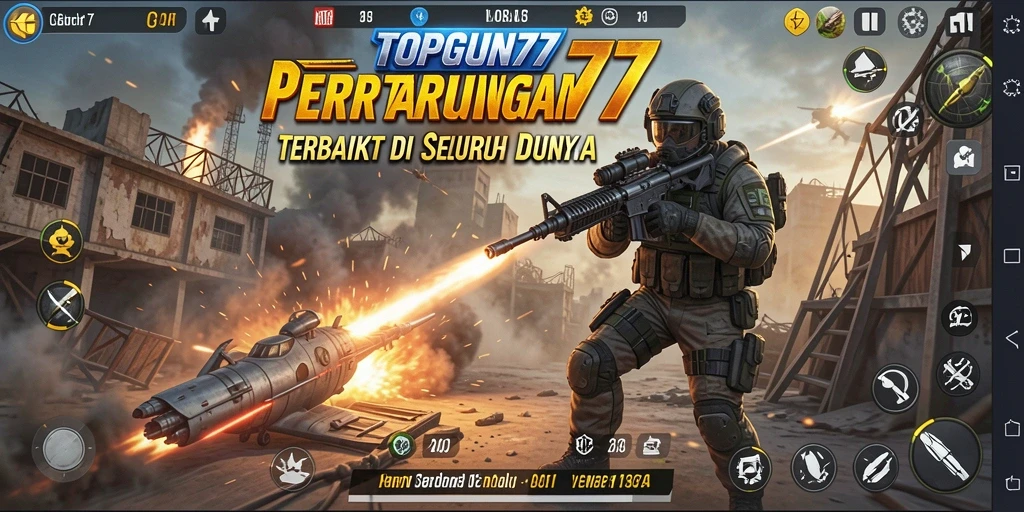 Gameplay seru dan pertarungan mendebarkan dalam TOPGUN77.
