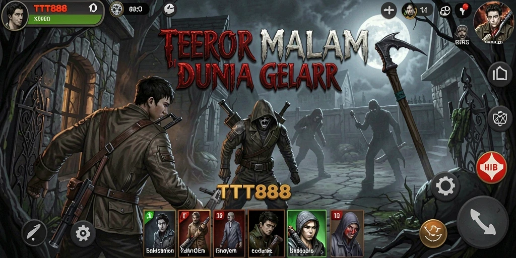 Screenshot TTT888 menunjukkan suasana gameplay yang menyeramkan dan penuh ketegangan.