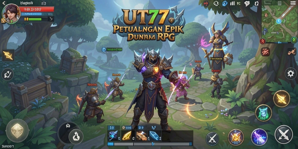 Tampilan gameplay RPG yang memukau dan mendebarkan di UT77.